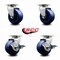 Service Caster 4 Inch Solid Polyurethane Swivel Caster Set with Ball Bearings 2 Brakes SCC-20S420-SPUB-2-TLB-2 - alternate 4